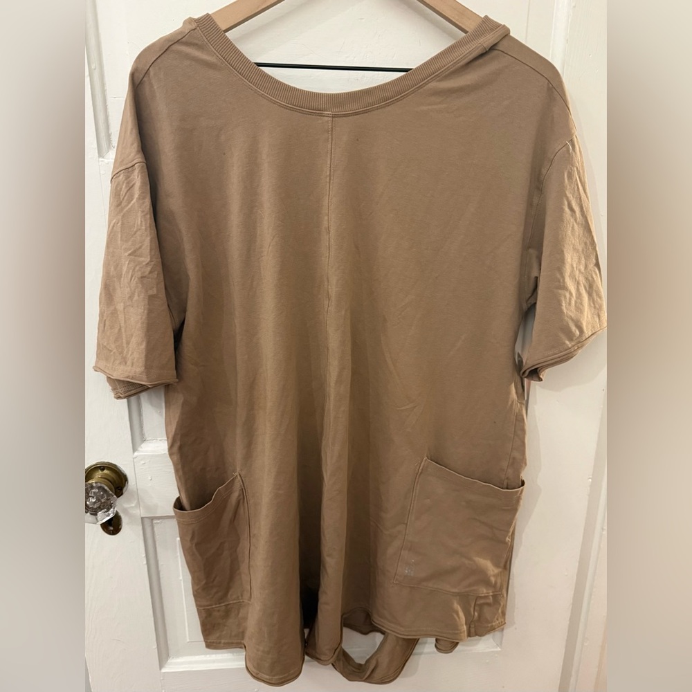 Free People Movement Hot Shot Tee Romper Mocha Latte S - Picture 3 of 6